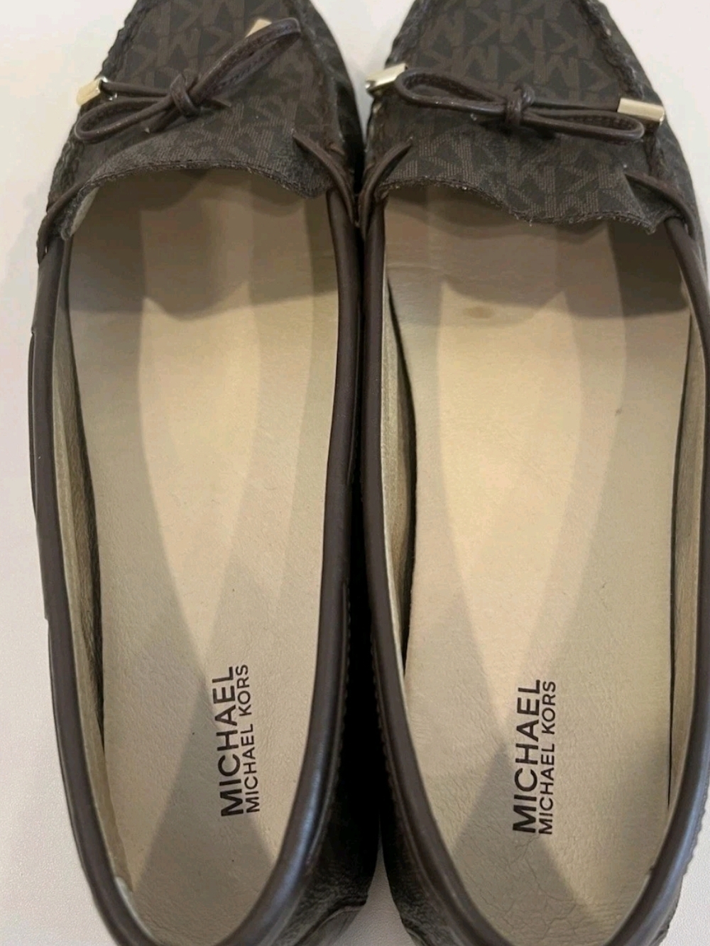 Michael Kors Dark Brown Logo Bow Moccasin Loafers - Picture 3 of 3